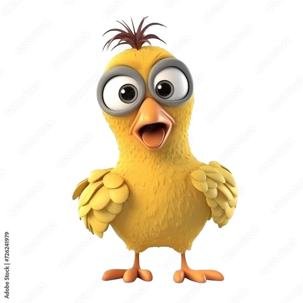 Cartoon chicken PNG Cutout, Generative AI