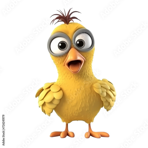 Cartoon chicken PNG Cutout, Generative AI