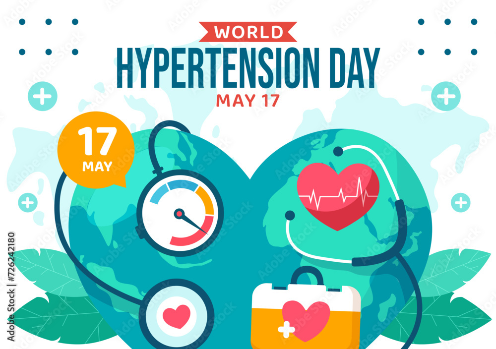 Hypertension Day Social Media Background Flat Cartoon Hand Drawn Templates Illustration