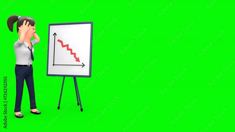3D Female Entrepreneur Got Stressed After Seeing the Loss in Business 3D Female Entrepreneur Got Stressed After Seeing the Loss in Business