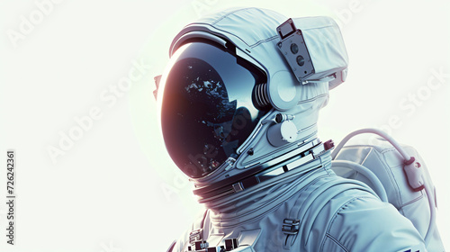 An awe-inspiring 3D rendering of a courageous astronaut standing alone, symbolizing resilience and exploration. The intricate details and lifelike textures make this artwork truly captivatin