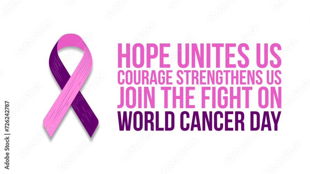 World Cancer Day. 4th February. Template for Banner, Greeting card, Poster Background. Vector Illustration World Cancer Day. 4th February. Template for Banner, Greeting card, Poster Background. Vector Illustration