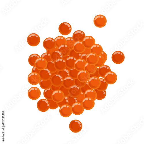 Isolated salmon egg or red caviar Vector illustration logo