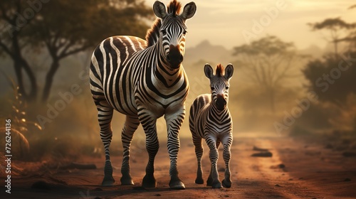 African Cute Animals - Elephant, Zebra, Giraffe