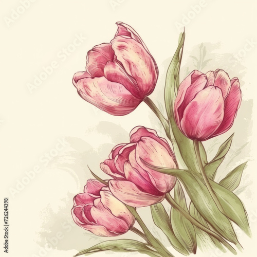 Spring Tulips Illustration