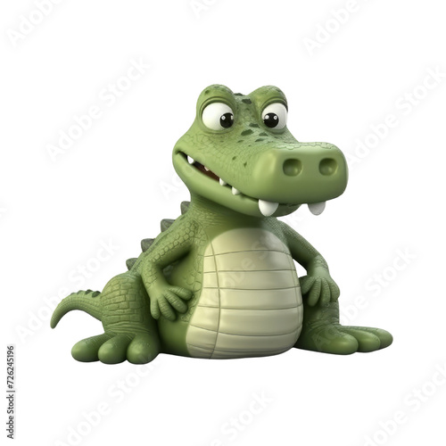 Cartoon Crocodile PNG Cutout  Generative AI