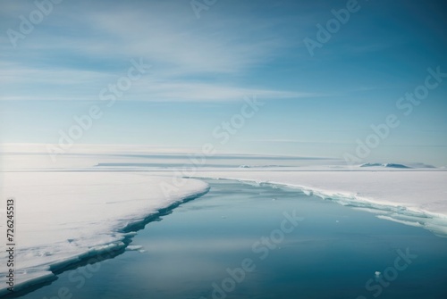 aerial view of the ice sea and clouds