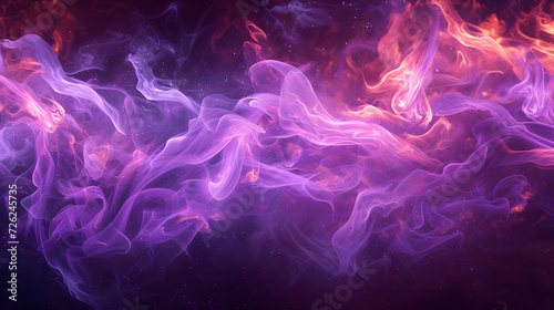 Purple orange flames and smoke, light painting