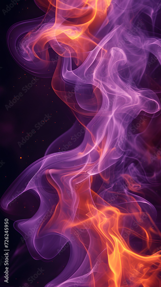 Purple orange flames and smoke, light painting Purple orange flames and smoke, light painting