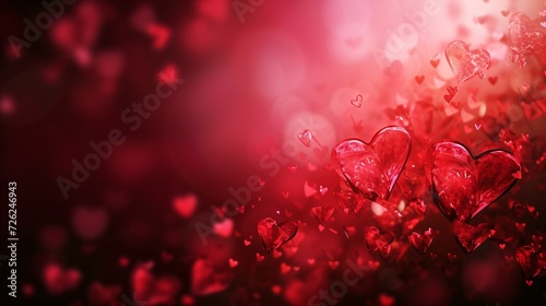 Arrière plan Saint Valentin, Amour et cœur sur fond rose et rouge, illustration ia générative