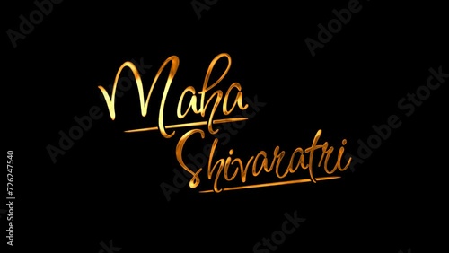 Maha Shivaratri Text Animation on Gold Color. Great for Maha Shivaratri Celebrations, for banner, social media feed wallpaper stories. photo
