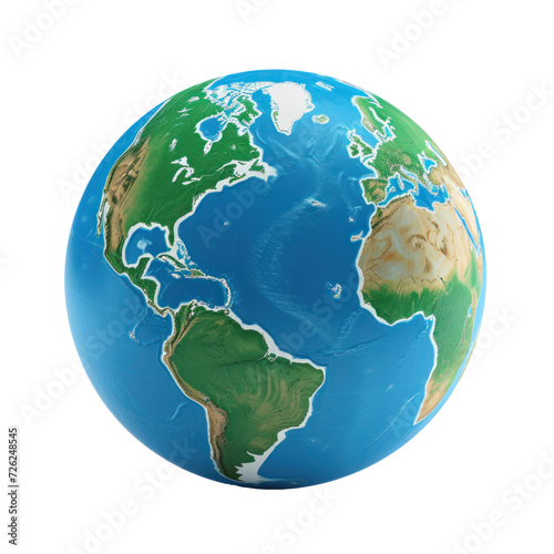 Planet earth displayed on transparency background PNG