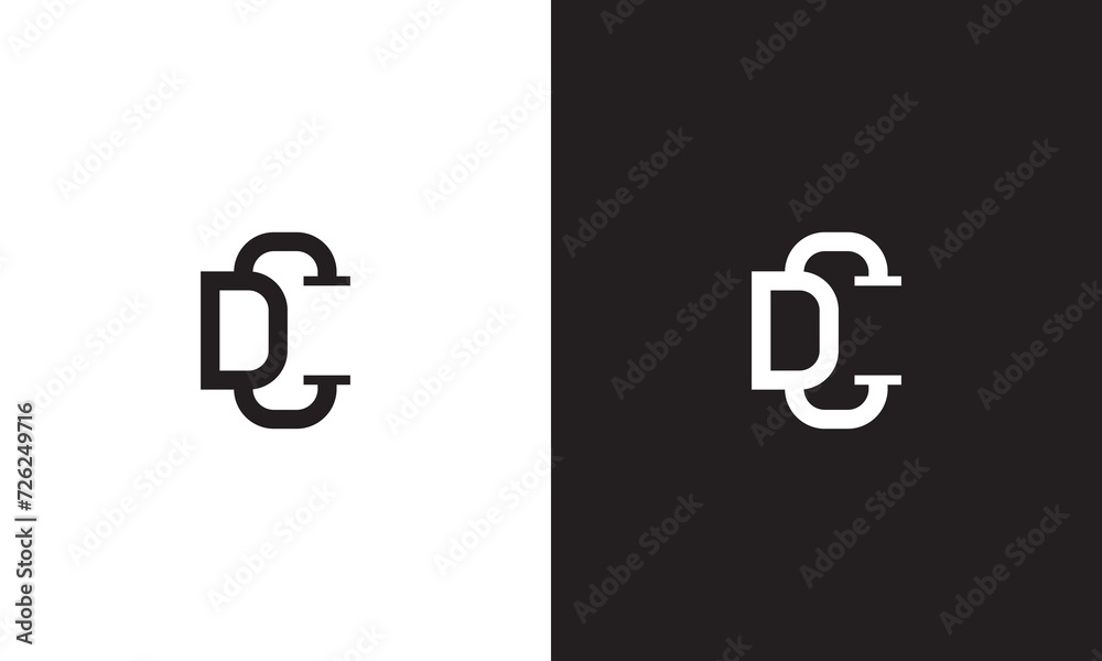 CD logo, monogram unique logo, black and white logo, premium elegant logo, letter CD Vector