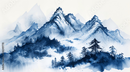 Draw steep peaks in blue ink