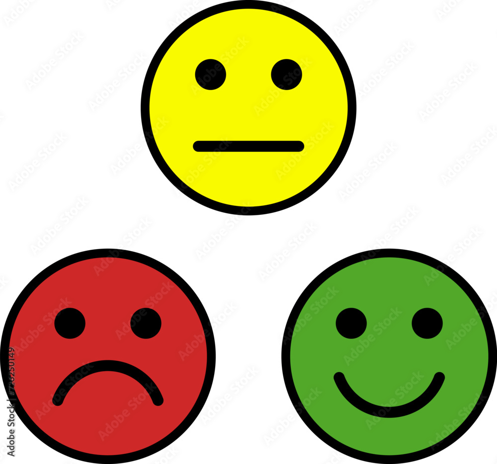 Smile icon. Emoticons simple line icon negative, neutral and positive, sketch doodle sign. Vector illustration.
