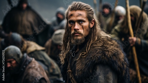 Viking Warriors Prepare for Battle: Norsemen in Viking Encampment