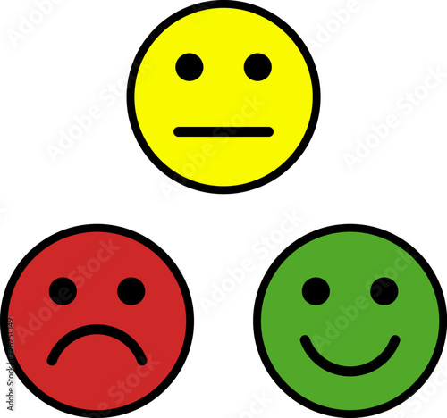 Smile icon. Emoticons simple line icon negative, neutral and positive, sketch doodle sign. Vector illustration.