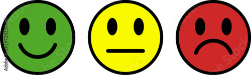 Smile icon. Emoticons simple line icon negative, neutral and positive, sketch doodle sign. Vector illustration.