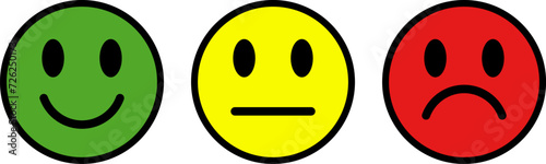 Smile icon. Emoticons simple line icon negative, neutral and positive, sketch doodle sign. Vector illustration.