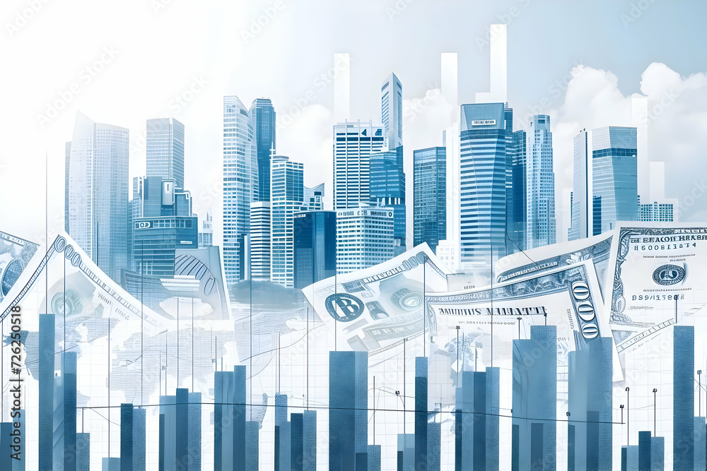 Naklejka premium investing - financial markets - finance, trading, stocks, investment, charts, graphs, market