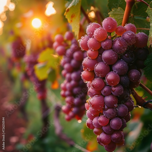 red grapes on vine