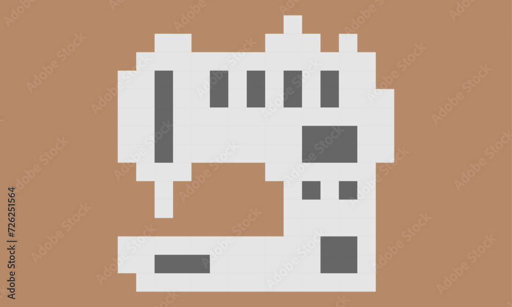 Sewing machine dot illustration1-pixel art- Sewing machine dot illustration1-pixel art-