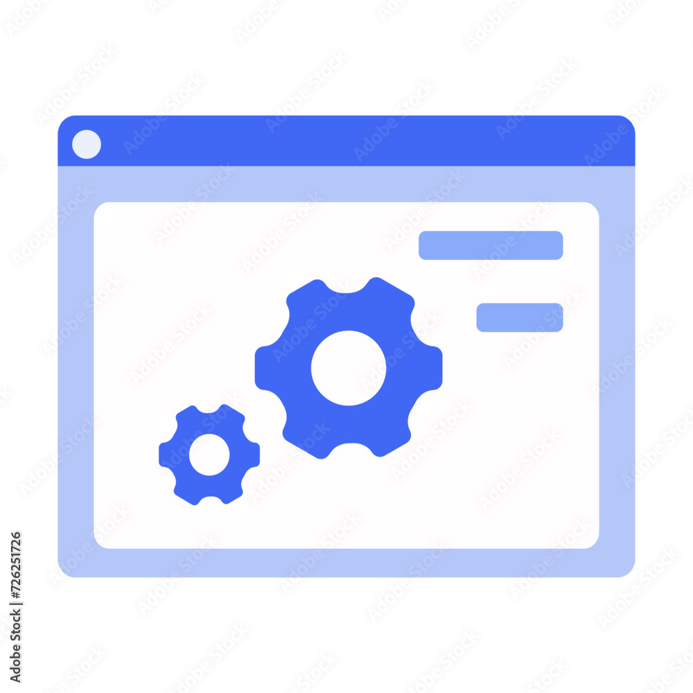 gears icon on square internet button gears icon on square internet button