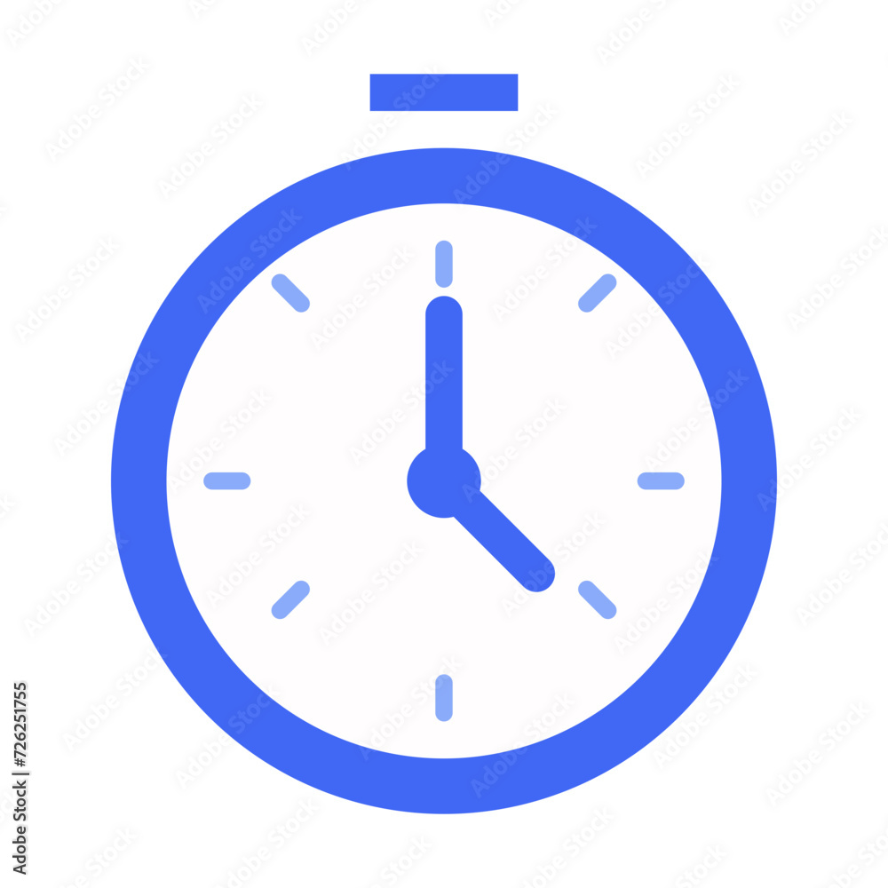clock icon on blue background clock icon on blue background