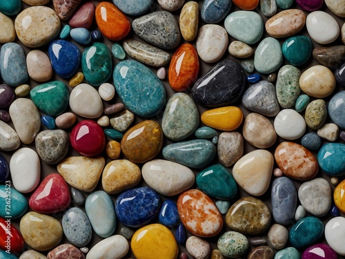 Colorful Stones Beach Texture Background