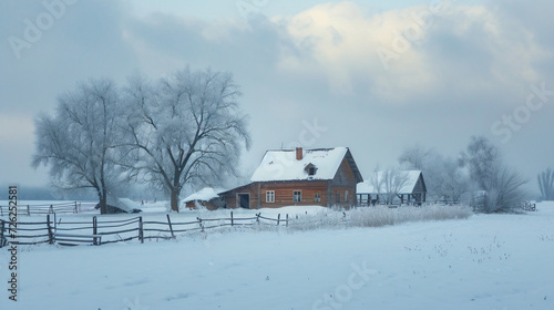 Farmhouse in winter