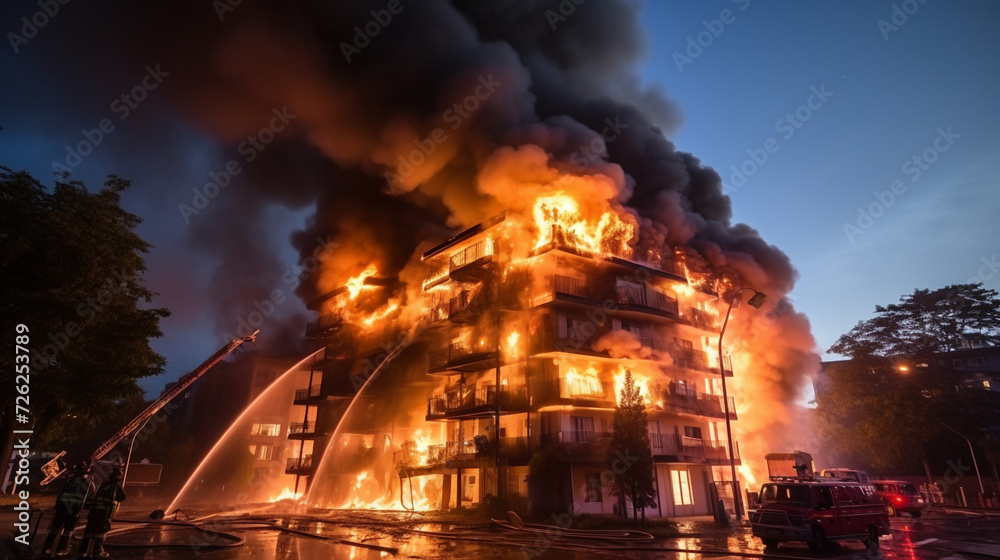 Fire in a multi-storey building