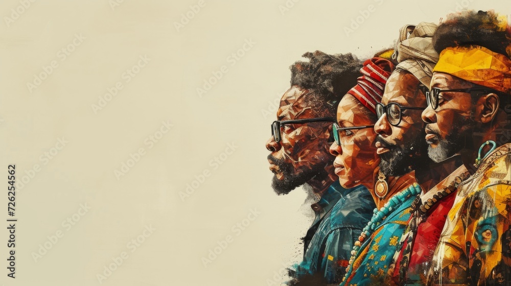 Black History Month: a colorful abstract illustration of a group of ...