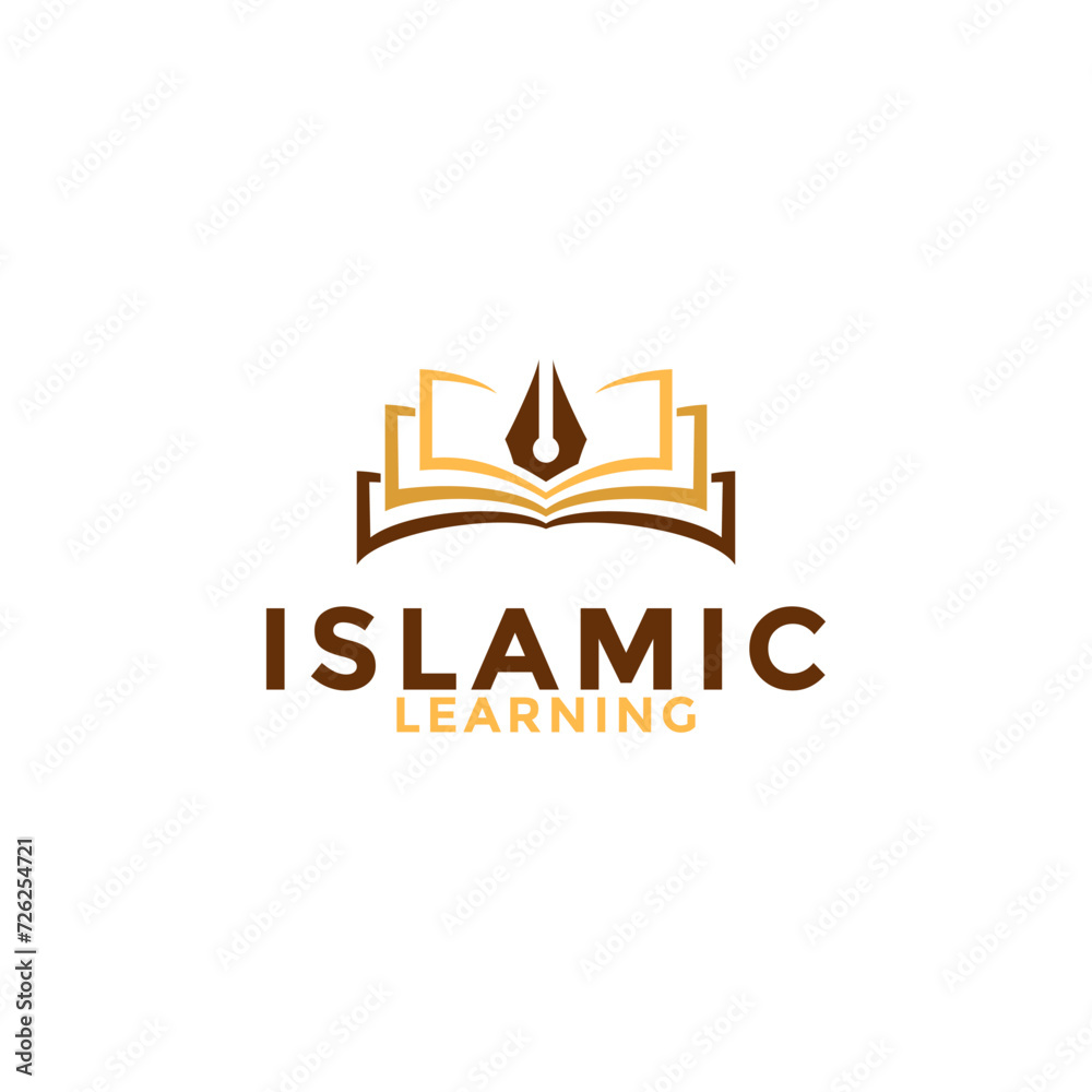 Muslim Learn logo, Islam learning logo template, Islamic Media Vector illustration