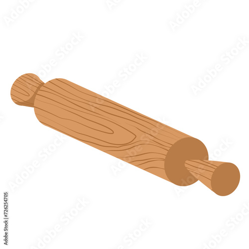 wooden rolling pin element for bakery design