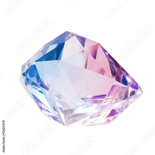 side view pastel diamond on transparent background