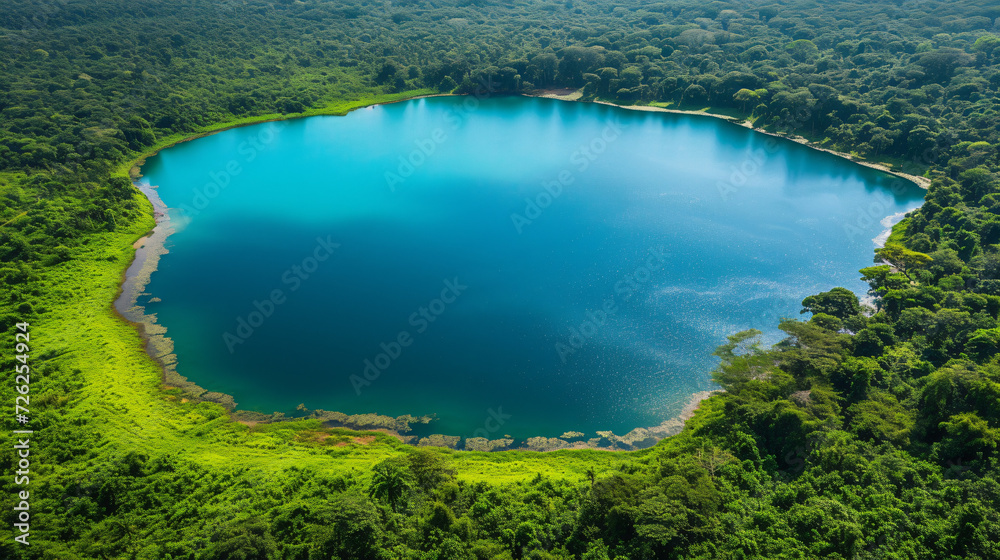 Gabon Aerial view of turquoise