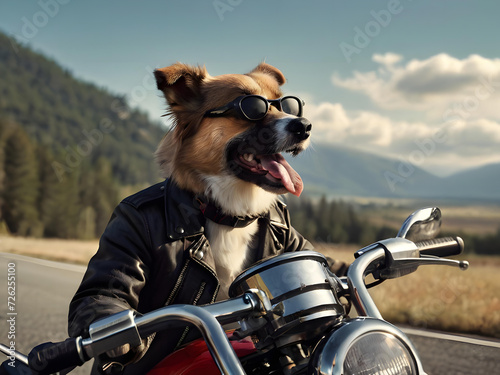 dog on the motorcycle © l