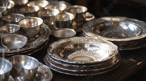 Vintage silver tableware