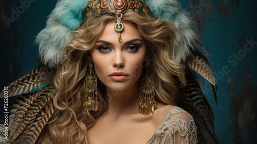 Envision a chic owl in a feathered cape, accessorized with a bejeweled crown and opal earrings. Against a backdrop of enchanted forests, it exudes mystical elegance and nocturnal allure. The ambiance: