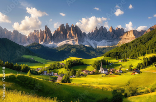 an valley in the dolomites with mountains in the background © Kien