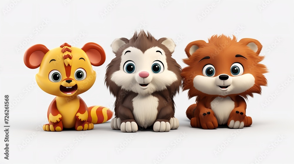 Cutout Set of 3 Cartoon Animal Toys Characters
Cutout Set of 3 Cartoon Animal Toys Characters