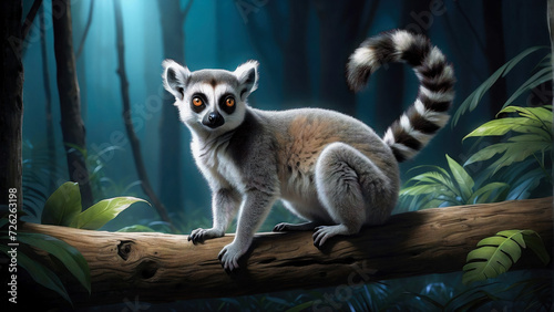 Cute lemur high quality background photo