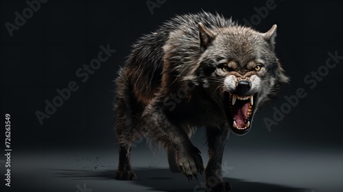 Front View of Ferocious-Looking Wolf - Animal Portrait