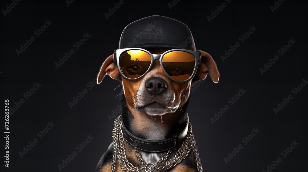 Funny Dog Posing as Hip-Hop or Rap Superstar - Canine Swagger

