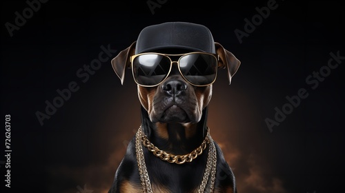 Funny Dog Posing as Hip-Hop or Rap Superstar - Canine Swagger
