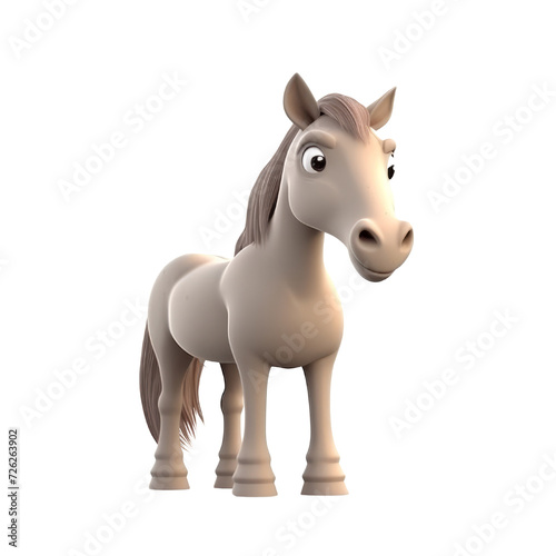 Cartoon Horse PNG Cutout, Generative AI