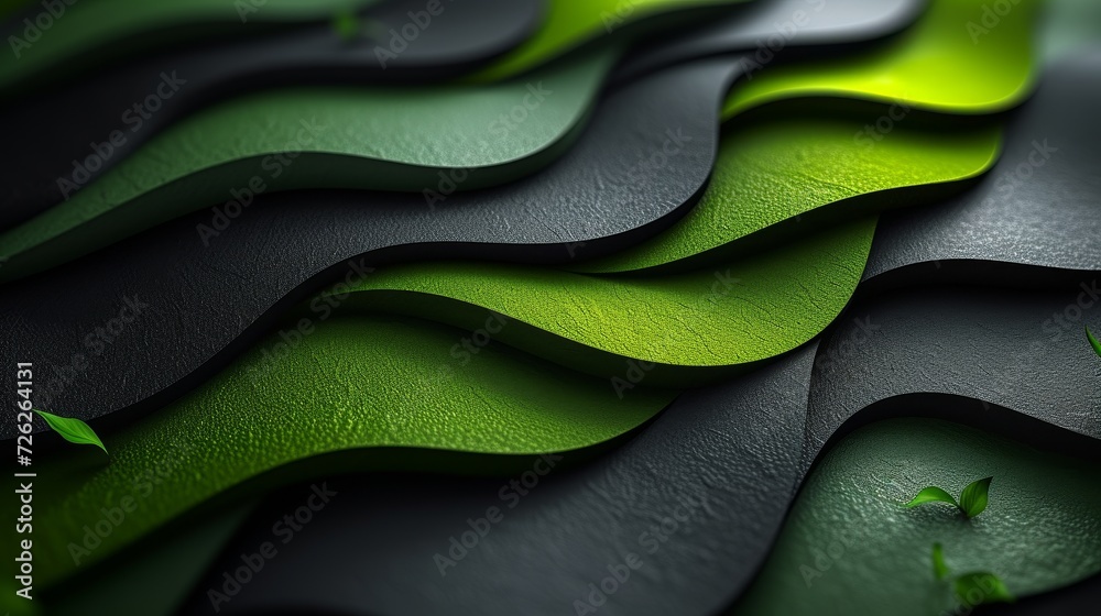 Black and green dark are light with the gradient is the Surface with templates metal texture soft lines tech gradient abstract diagonal background silver black sleek. - obrazy, fototapety, plakaty 
