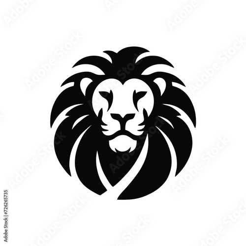 simple lion logo icon black white