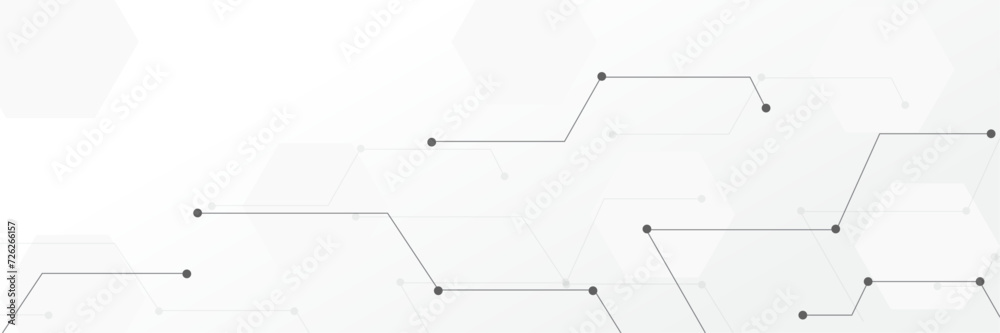 Abstract white Geometric technology network connect design background.