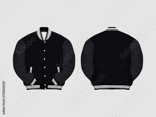 Varsity Jacket Mockup Vector Image And Illustration